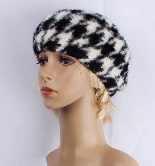 Head Start beautifully soft houndstooth beret black STYLE : HS/5071BLK